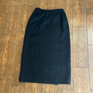 ANNE KLEIN II | Vintage 100% wool midi wrap skirt, size 12